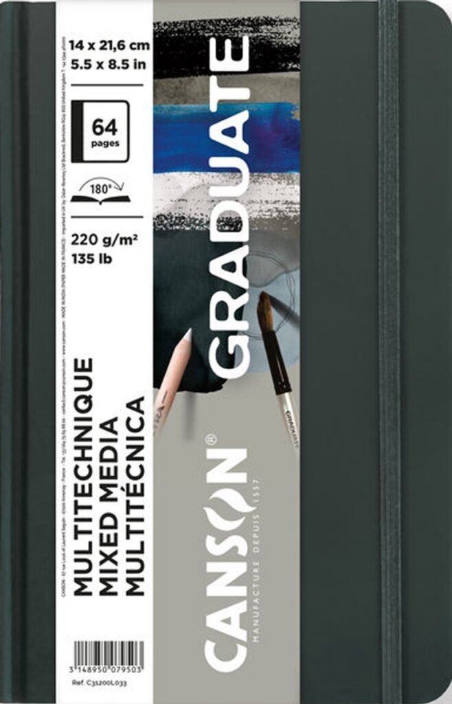 Canson TEKENBOEK GENAAID LANGE ZIJDE CANSON® GRADUATE NATURAL MIXED MEDIA 32 VEL 14X21,6 220G PORTRET